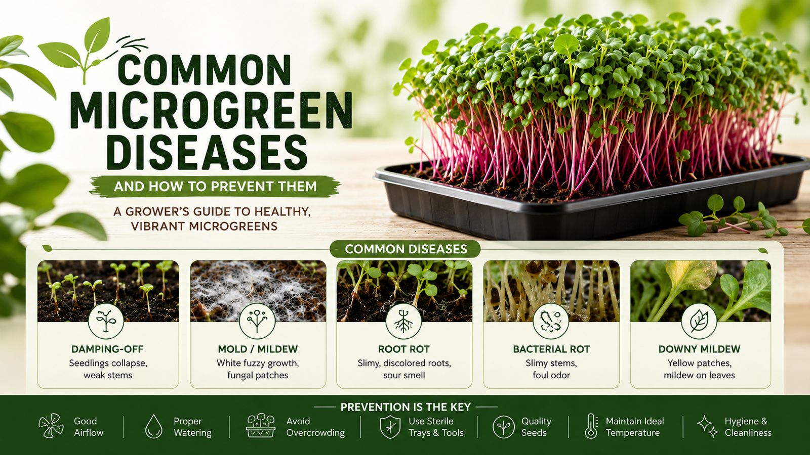 Common Microgreen Diseases and How to Prevent Them: A Grower's Guide